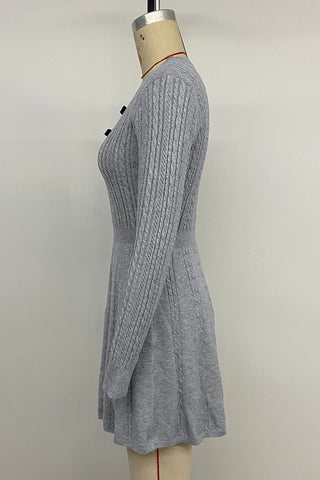 Knit Keyhole Casual Dress