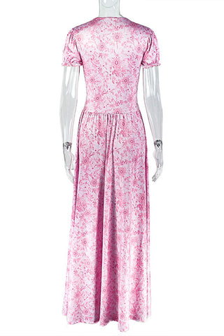 Floral Maxi Dress with Tie-Front Detail