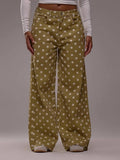 Polka Dot Wide Leg Jeans