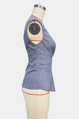 Draped V-Neck Tank Top