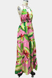 Tropical Halter Maxi Dress