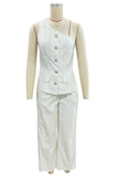 Asymmetric Button-Front Pants Set
