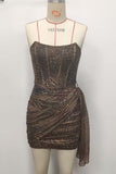 Strapless Animal Print Mini Dress