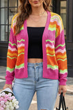 Colorblock Chevron Knit Cardigan