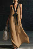 Sleeveless Tie-Front Casual Dress