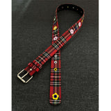 Floral Stud Plaid Belt