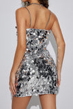 Sequin Spaghetti Strap Bodycon Mini Dress