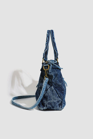 Braided Detail Zip-Front Tote Bag