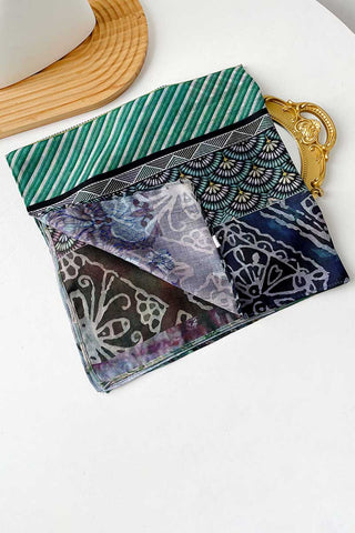 Paisley and Geometric Print Square Scarf