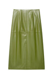 Faux Leather High-Waist Midi Skirt