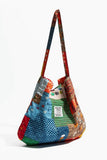 Patchwork Drawstring Tote Bag