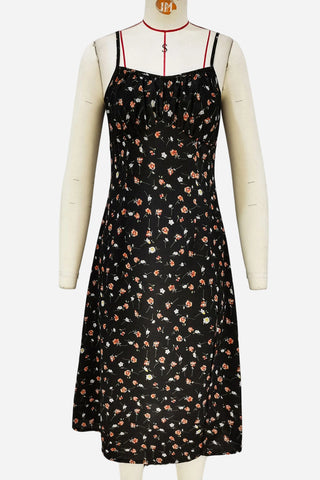 Polka Dot Midi Dress with Side Slit