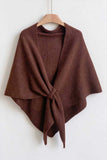 Knit Front-Tie Wrap Shawl
