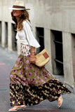 Tiered Floral Maxi Skirt