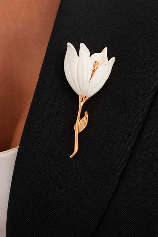 Dragonfly and Floral Lapel Pin