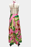 Tropical Halter Maxi Dress