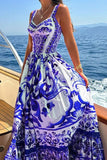V-Neck Bohemian Maxi Dress