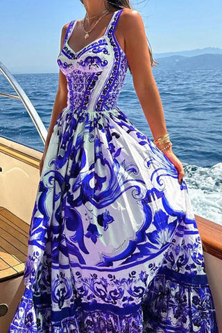 V-Neck Bohemian Maxi Dress