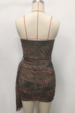 Strapless Animal Print Mini Dress