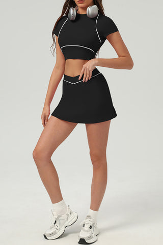 Chic Crop Top and Skirt Set