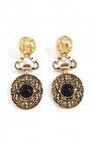 Vintage Celestial Sun Moon Drop Earrings