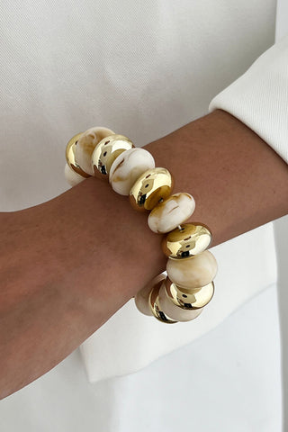 Mixed Stone and Bead Stretch Bracelet