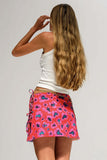 Floral Print Side Tie Mini Skirt