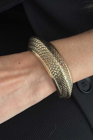 Textured Snake Wrap Cuff Bracelet