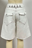 Contrast Stitch Denim Shorts