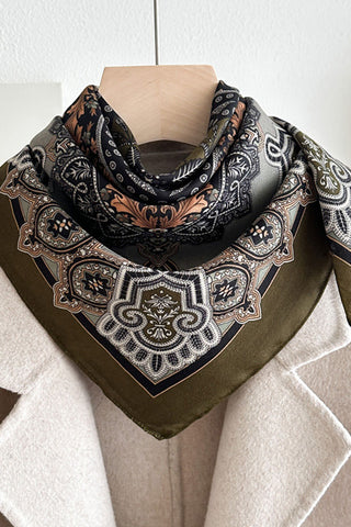 Patterned Square Neck Scarf