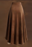 Asymmetrical Ruffle Hem Midi Skirt