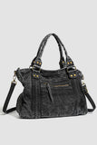 Braided Detail Zip-Front Tote Bag