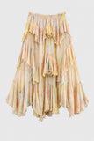 Tiered Ruffle Smocked Waist Midi Skirt