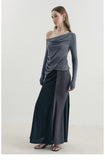 Asymmetrical Draped Crossover Knit Top