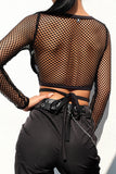 Mesh Long-Sleeve Crop Top