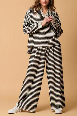 Striped Wide-Leg Pants Set