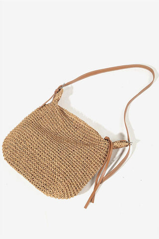 Handwoven Straw Tote with Adjustable Strap