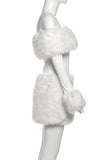 Off-Shoulder Casual Dress with Fur Trim