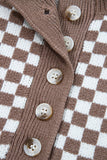 Buttoned Checkerboard Sweater