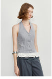 Ruffled Hem V-Neck Top