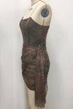 Strapless Animal Print Mini Dress