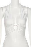 Plunge Halter Tank Top