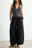 Elastic Waist Wide-Leg Jeans