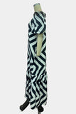 Bold Striped Off-Shoulder Maxi Dress