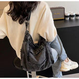 Distressed Patch Shoulder Bag