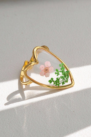 Floral Resin Statement Ring