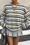 Striped Round Neck Long Sleeve Top
