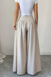 Button Front High Waist Wide Leg Pants