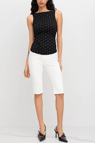 Polka Dot Tie-Back Tank Top