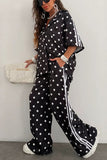 Polka Dot V-Neck Wide-Leg Pants Set